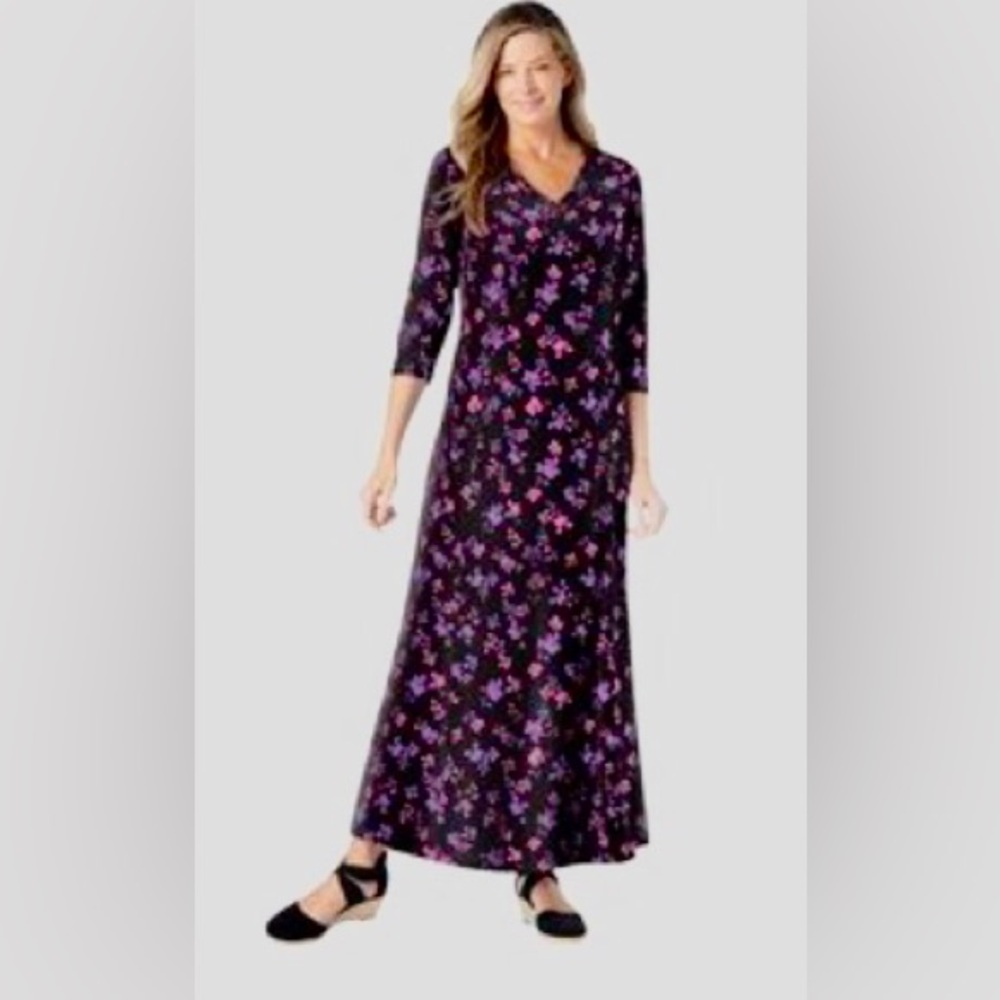 Woman Within Floral Purple Sleepwear